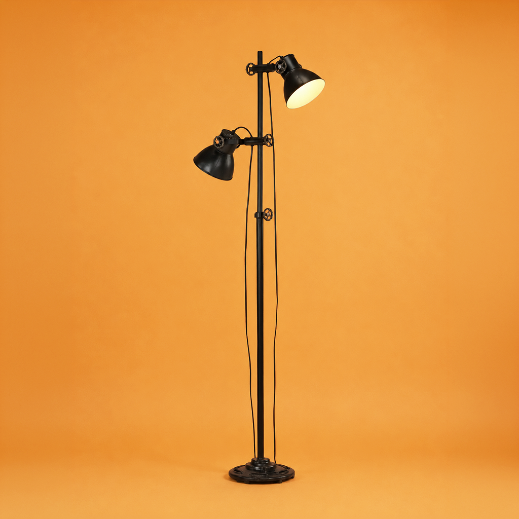 Lampadaire salon industriel 2 abat-jour | Lala