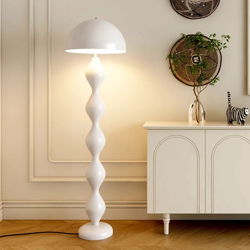 Lampadaire champignon métal Bolo, colonne de sphères empilées