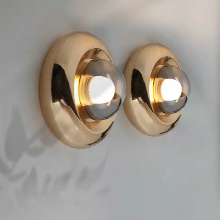 Applique murale globe verre et métal Orbo