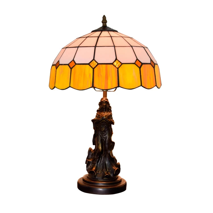 Lampe Verro, abat-jour vitrail vu de face