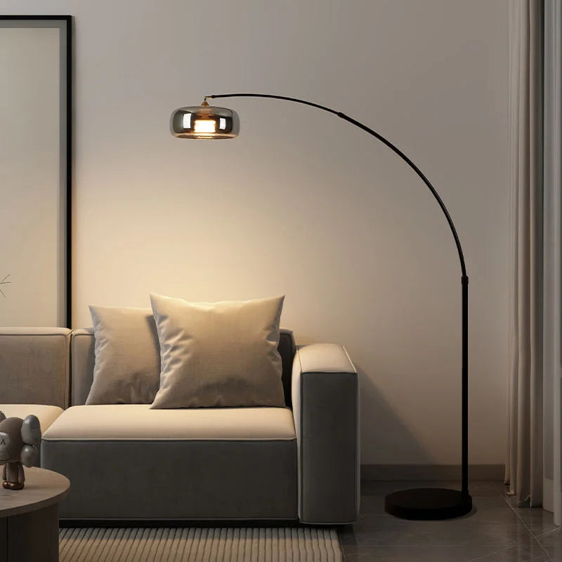 Lampadaire arc verre ambré Arko