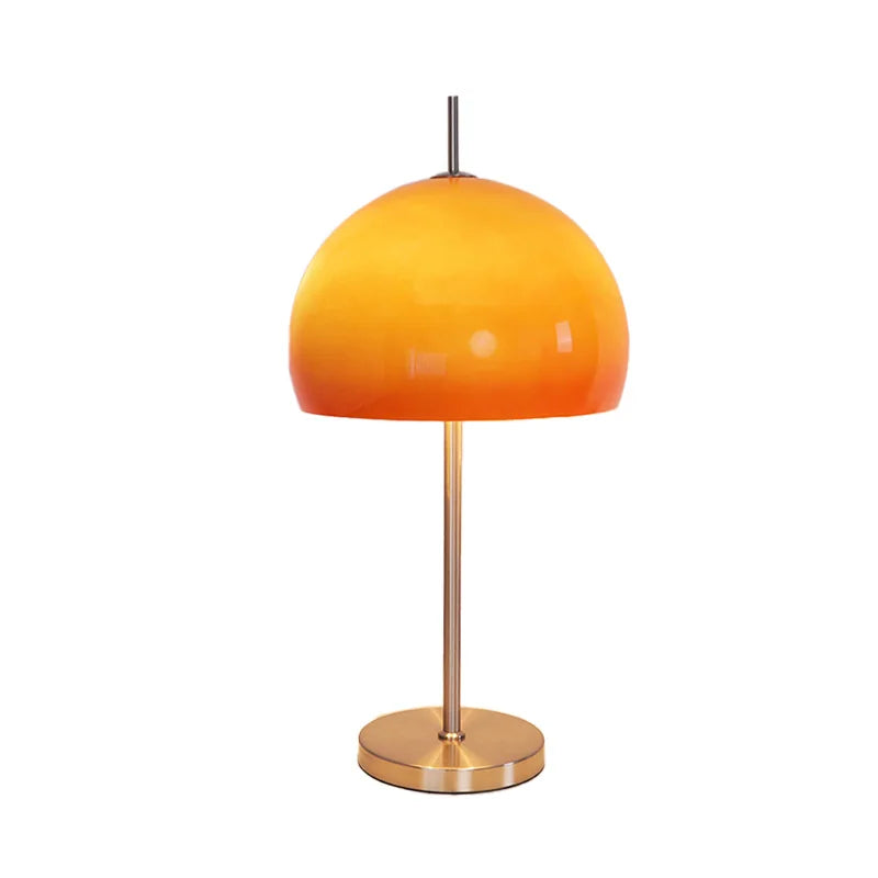 Lampe à poser champignon verre orange Mika