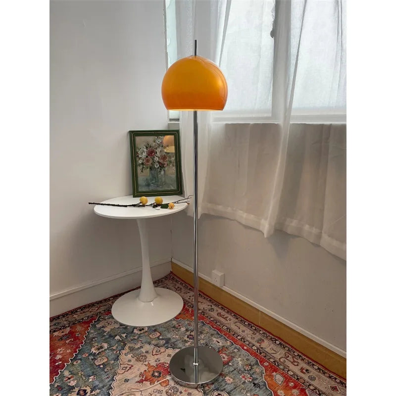 Lampadaire champignon verre orange Suno