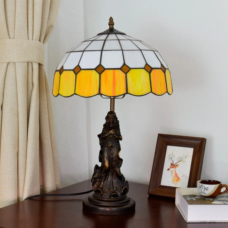 Lampe Verro, panneaux ambrés et crème