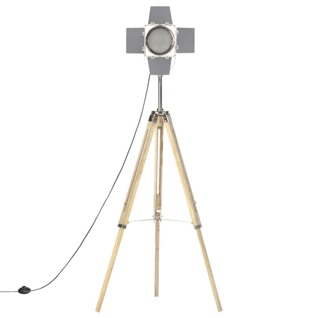 Lampadaire à trépied bois de manguier massif 140 cm | Spoty